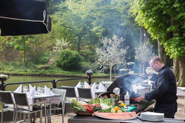 Terrace with outdoor kitchen