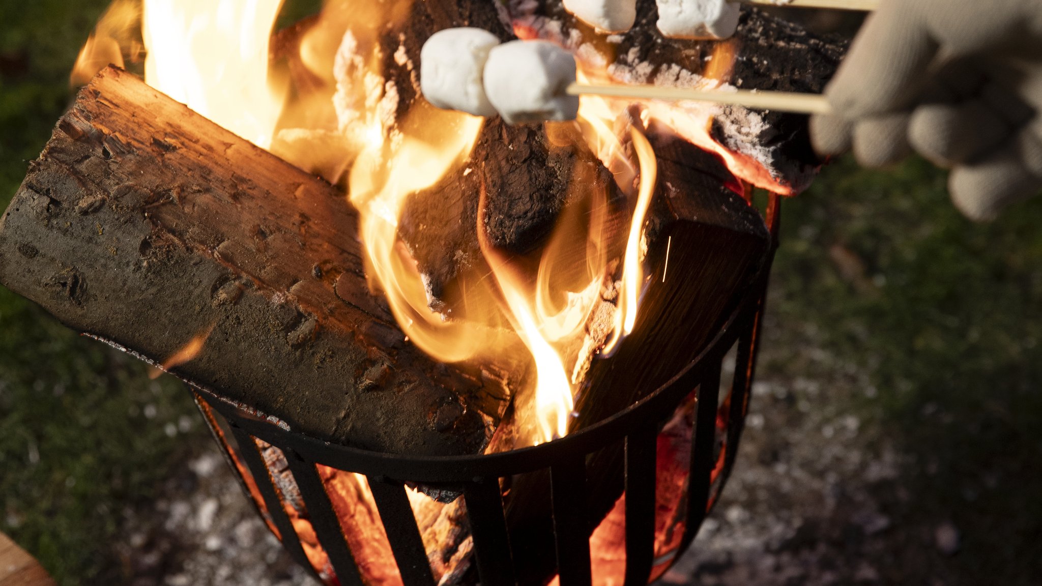 Vuurkorf met marshmallows